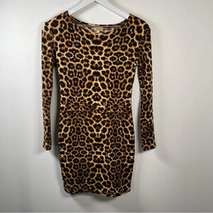 Piko 1988 leopard print long sleeve dress size small
